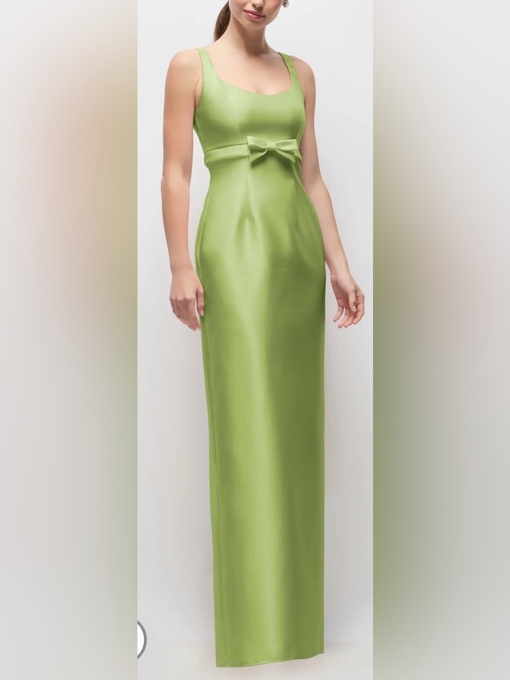 NEW ALFRED SUNG Gwyneth Satin Sheath mojito green Gown Sz 4